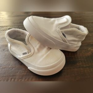 Vans Kids White Slip-On Shoes